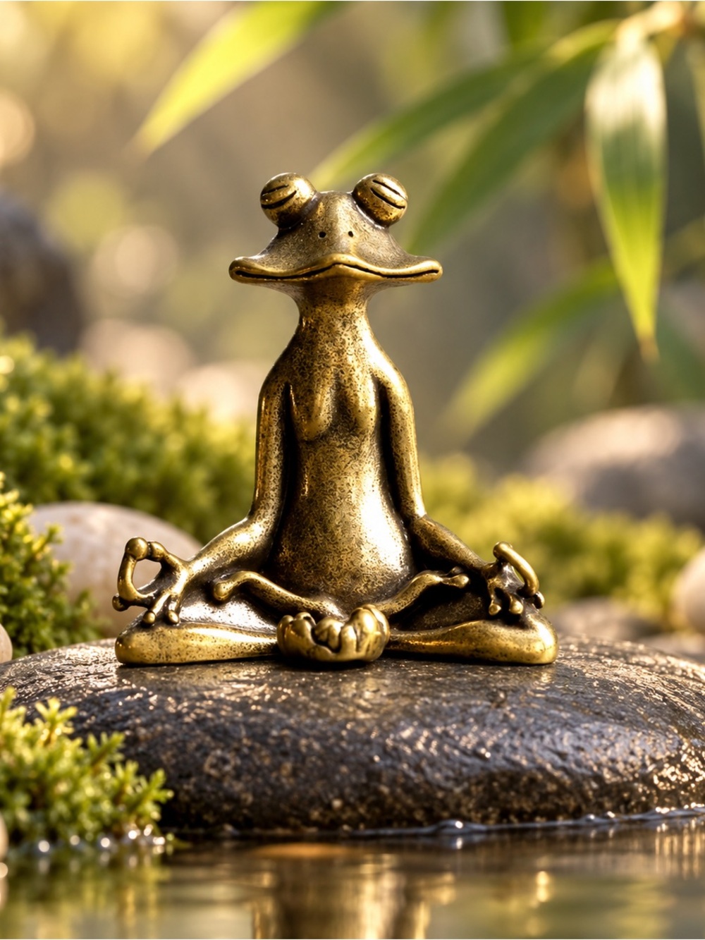 Meditation Zen Frog Statue Ornament Copper Animal Sculpture